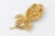 Large Crystal Gold Gilt Metal Flower Brooch For Sale - Image 4 of 5
