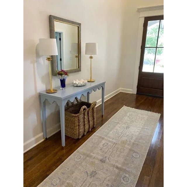 Modern Handknotted Oushak Rug in Shades of Blue with Taupe & Grey, 8' x 10' For Sale - Image 4 of 10