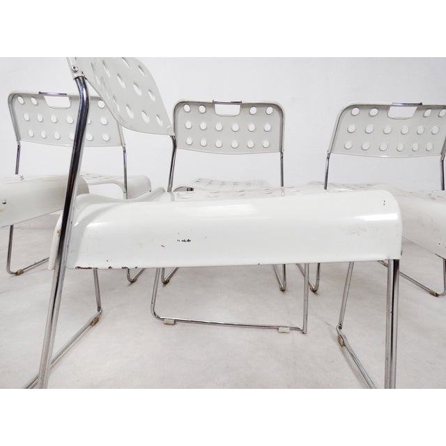 White Omstak Chairs by Rodney Kinsman for Bieffeplast, 1980s, Set of 6 For Sale - Image 8 of 18