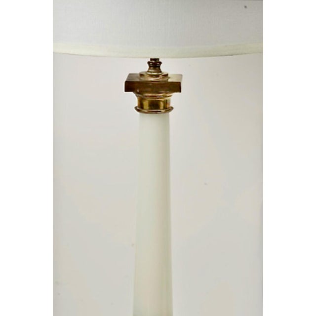 Art Deco Pair French Opaline Lamps For Sale - Image 3 of 8