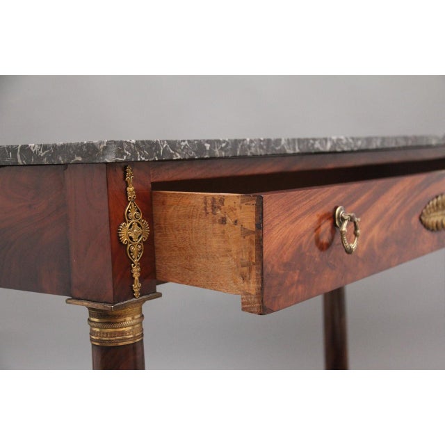 19th Century Marble Top Mahogany Console Table, 1880 For Sale - Image 15 of 18