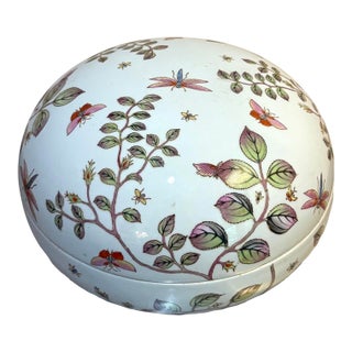 Vintage Chinese Famille Rose Spherical Dragonfly Casserole Box For Sale