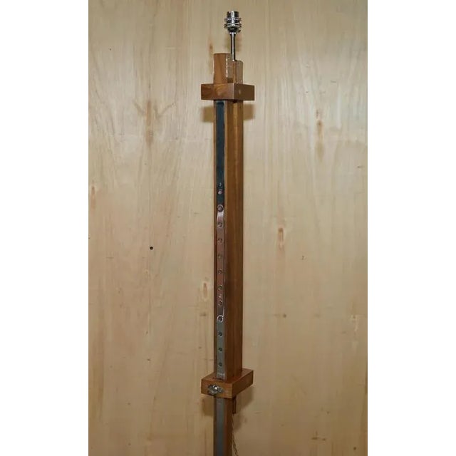 Wood Height-Adjustable Floor Lamp with Chrome Fittings by David Linley For Sale - Image 7 of 13