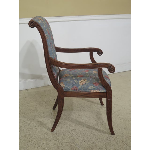 1990s Vintage Henredon Oak Sleigh Back Dining Room Chairs Set of 12