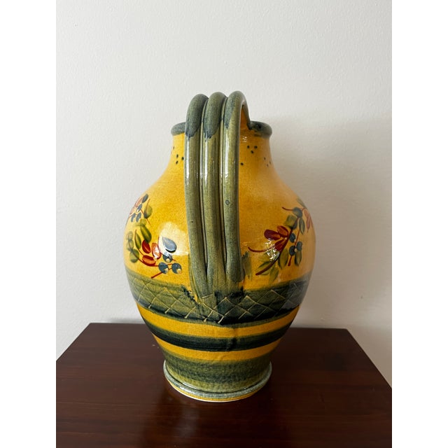 Late 20th Century Vintage Terre È Provence French Hand-Painted Ceramic Pitcher, Made in France For Sale - Image 5 of 10