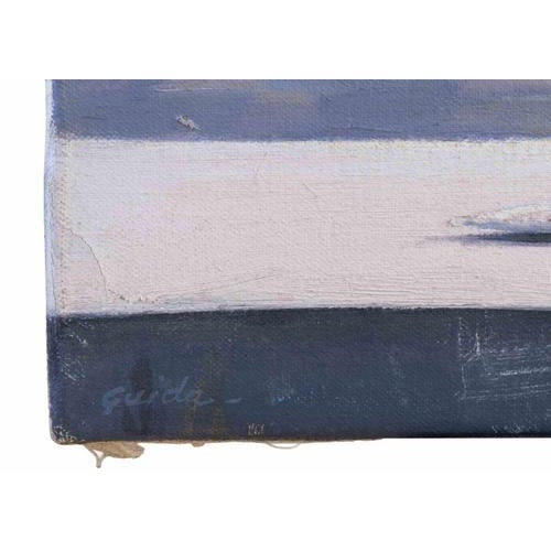 Gino Guida, Dawn on the City, 1980s, Oil on Plywood For Sale - Image 4 of 8