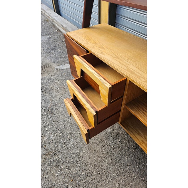 Brown Mid-Century Walnut and Ash Highboard, 1960s For Sale - Image 8 of 11