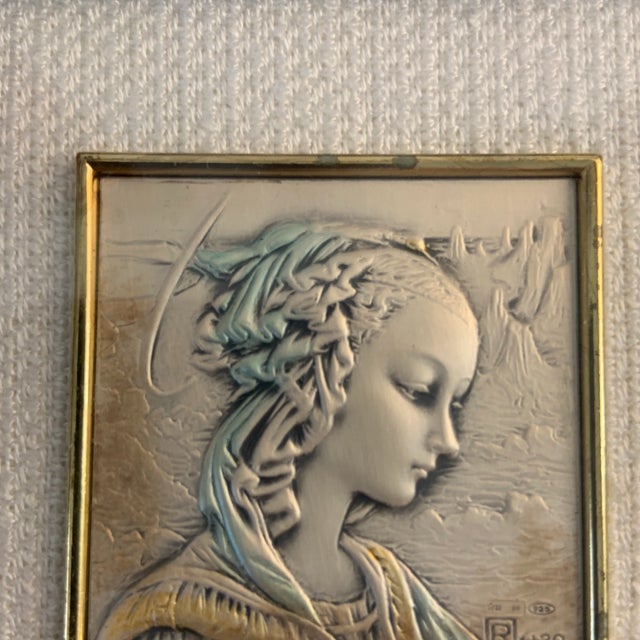 1960s Vintage Italian Framed Miniature Virgin Mary Portrait For Sale - Image 5 of 8