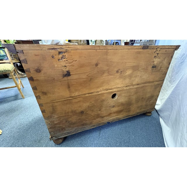 Antique Rustic Primitive Pine Two Door Cabinet With Drawer, Locks, and Key For Sale - Image 16 of 18