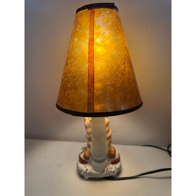 Mid 20th Century Japanese Hand Painted Porcelain Bust of a Woman Lamp Boudoir For Sale - Image 9 of 10