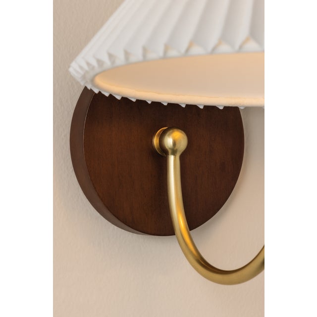 Traditional Mitzi Acacia 10.5 in. 1 Light Wall Sconce in Aged Brass Finish For Sale - Image 3 of 15