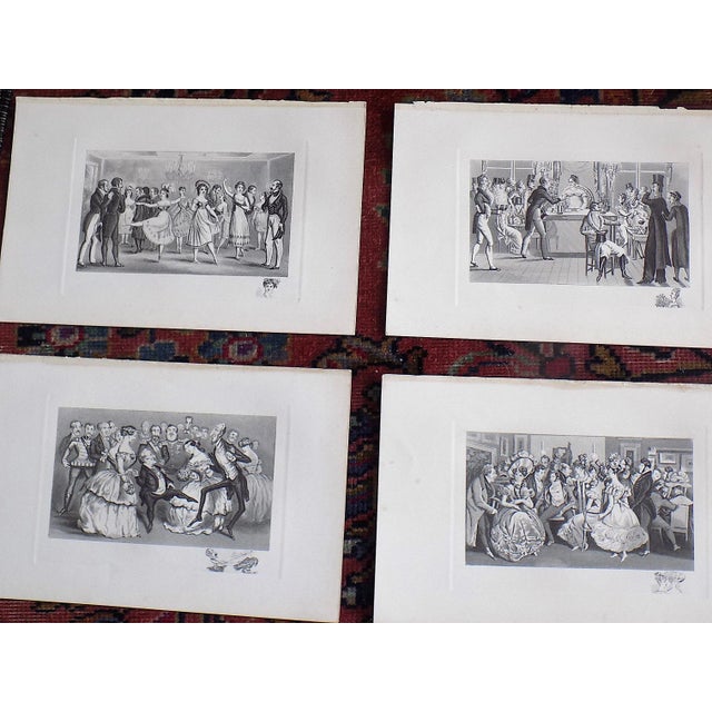 This set of twelve (12) antique 19th century etchings with aquatint depict early to mid 1800's scenes of London, England...