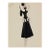 Vintage French Fashion Art Print – Black Coat With White Fur Collar, 30" X 40" For Sale