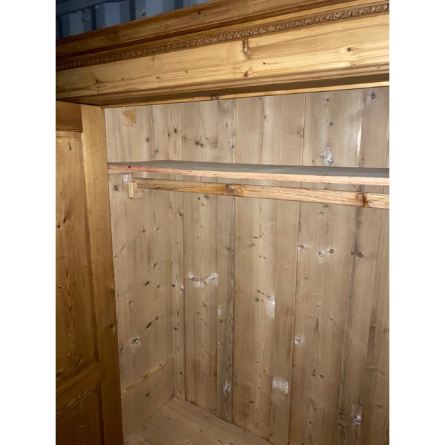 Pine Two Door Raised Panel Armoire, Hungary For Sale - Image 13 of 13
