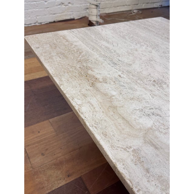 Contemporary Custom Hand Made + Molded Travertine Coffee Table For Sale - Image 3 of 12