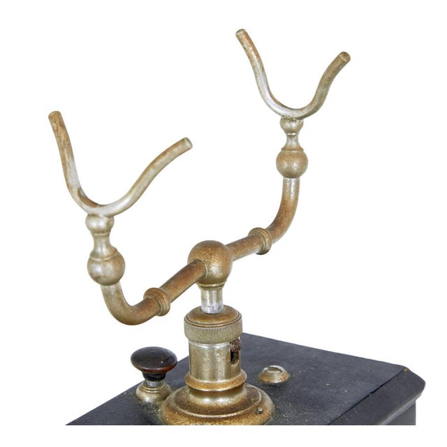 Black Early 20th Century Swedish Metal Telephone from Rikstelefon, 1900s For Sale - Image 8 of 9