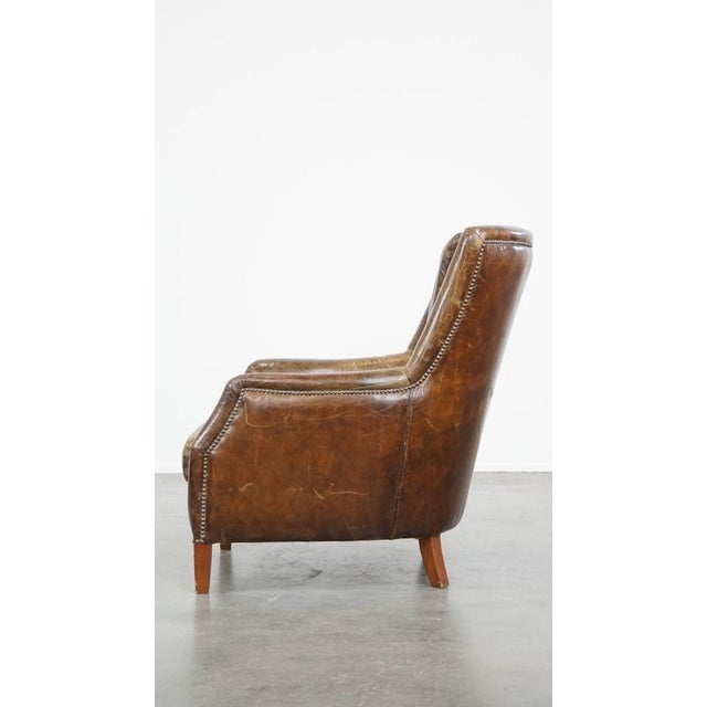 Vintage Club Chair in Cowhide For Sale - Image 5 of 15