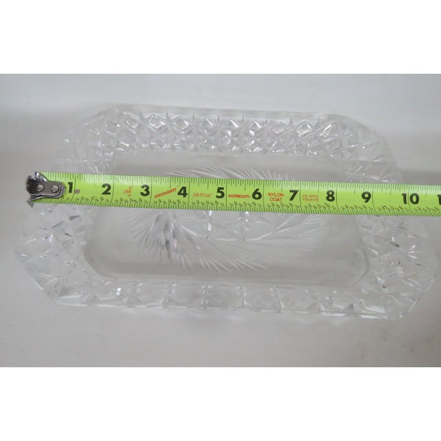 1940s Crystal Butter Dish Clear Cut Glass Lidded Serving Plate For Sale - Image 13 of 18
