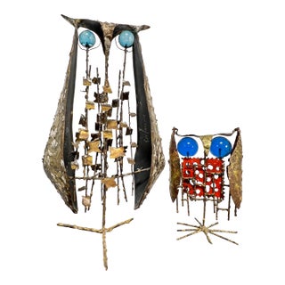 C. 1960s Brutalist Bronze Owl Sculptures by Don Budy- A Pair For Sale