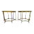 Labarge Side Tables Brass Glass Hoof Footed Octagonal For Sale