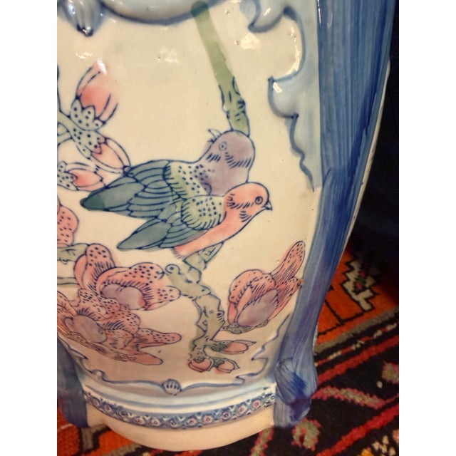 Ceramic Blue and White Round Garden Stool For Sale - Image 11 of 11