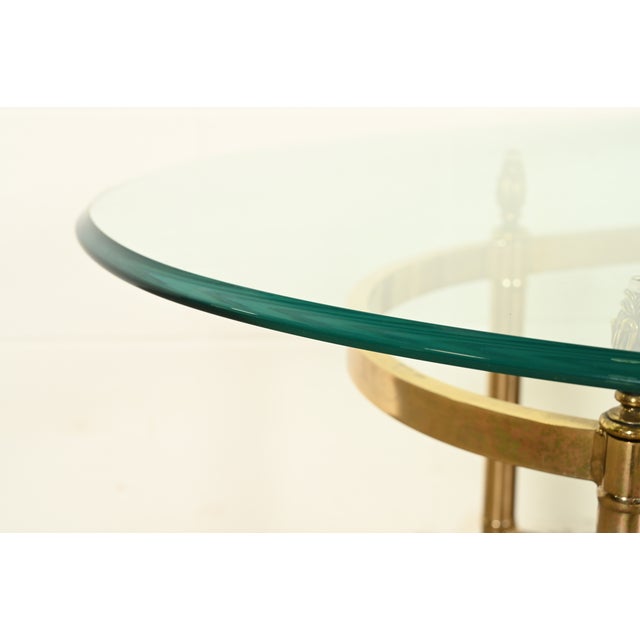 LaBarge Hollywood Regency Brass and Glass Cocktail Table, Circa 1960s For Sale In South Bend - Image 6 of 11