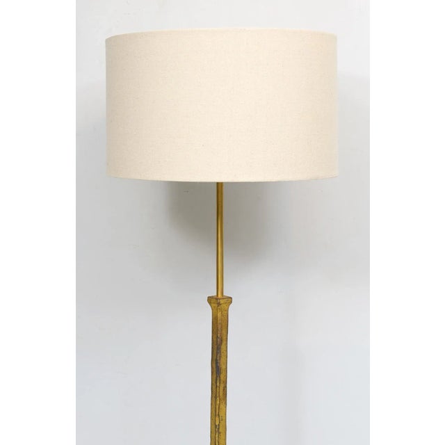 Modern French Vintage Gilt Wrought Iron Floor Lamp For Sale - Image 3 of 9