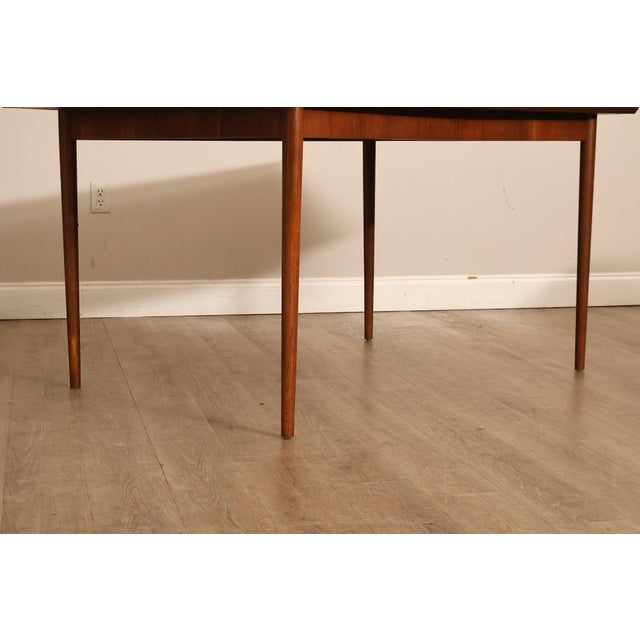 Brown Mid Century Modern Walnut Expandable Dining Table For Sale - Image 8 of 18
