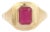 14k Gold Signet Ring With Bezel Set Ruby Gemstone Size 7 For Sale