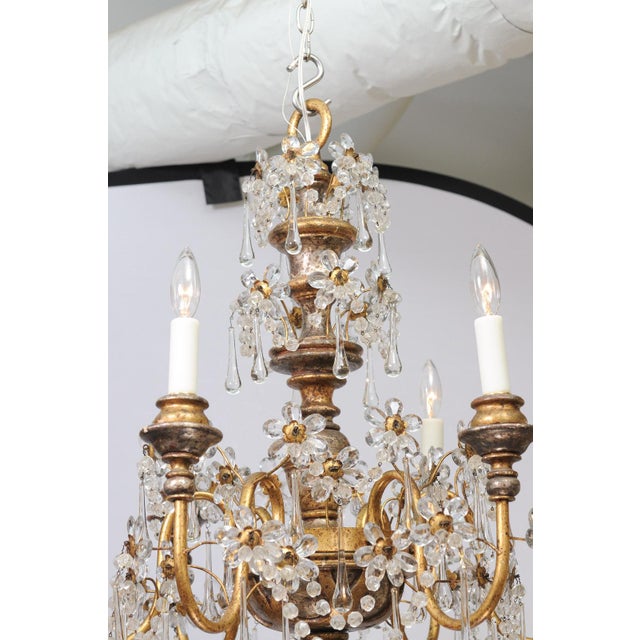 1930s Genovese Two-Tone Giltwood & Crystal Chandelier, Italy For Sale In Atlanta - Image 6 of 17