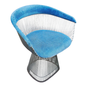 Iconic Warren Platner for Knoll Bronzed Steel Lounge Chair.