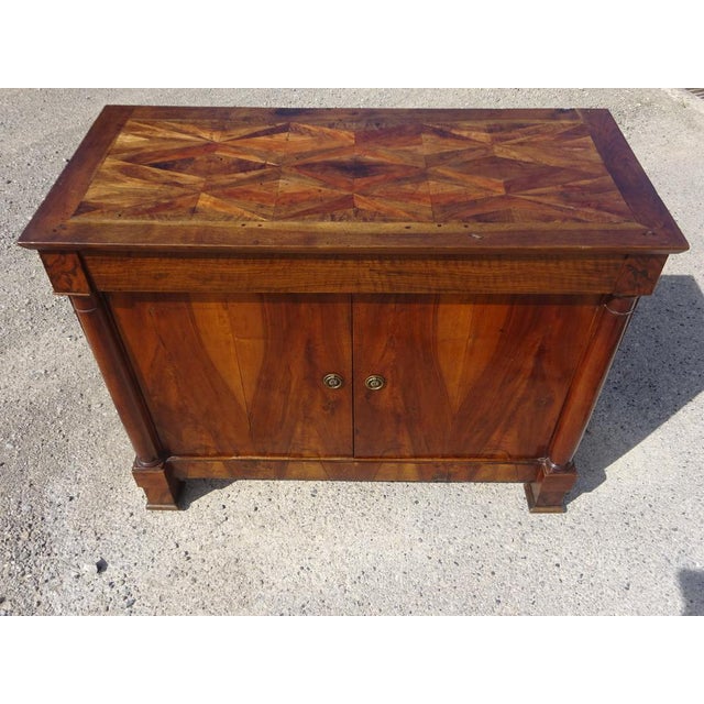 Antique Sideboard with Diamond-Shaped Wood Marquetry Top For Sale - Image 11 of 18