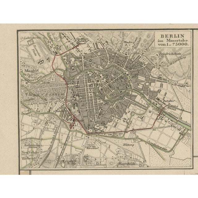 Antique Map of Prussia and Posen Insets of Berlin, 1858 For Sale - Image 6 of 10