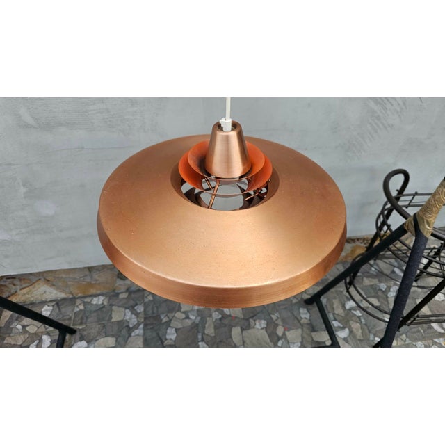 Copper Chandelier, Denmark, 1950s For Sale - Image 4 of 9