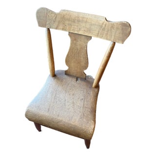 Pair of Antique Primitive Farmhouse Chairs – Country Wooden Side Chair With Original Patina, Circa 1900 For Sale