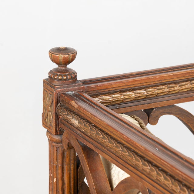19th Century Swedish Original Painted Gustavian Bench Settee For Sale - Image 4 of 18