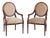 Pair of Cr Laine French Louis XVI Open Arm Chairs For Sale