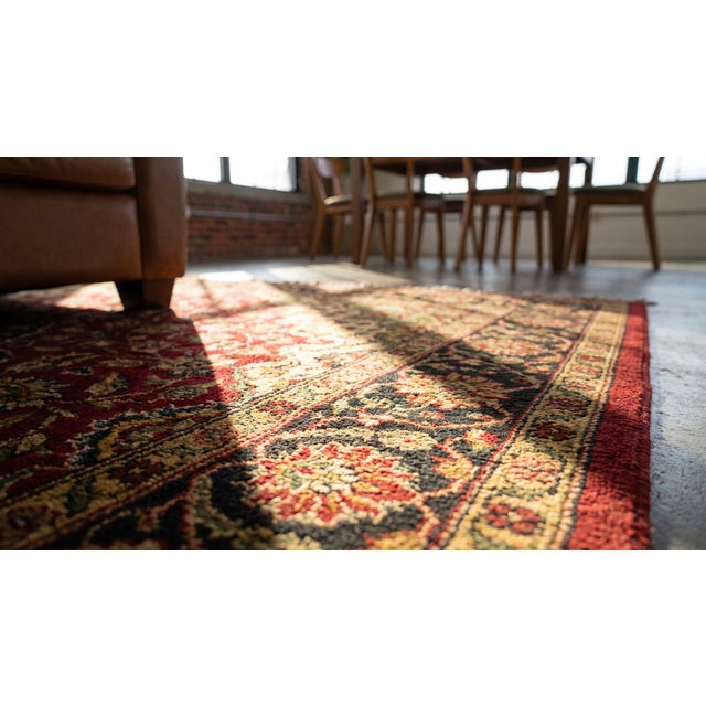 Brown Lovely Ligth Brown & Rustic Floral-Medallion Pattern Antique American Hooked Rug For Sale - Image 8 of 8