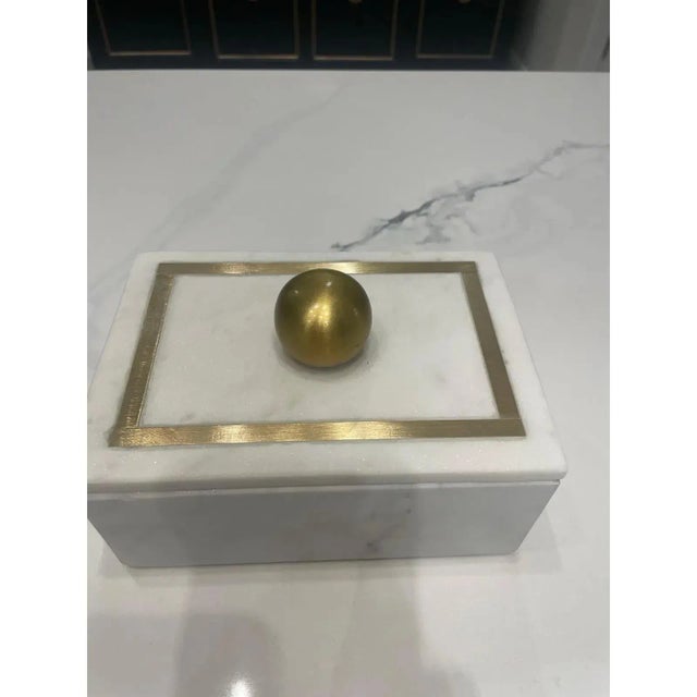 Transitional Modern Marble Trinket Box For Sale In Chicago - Image 6 of 8