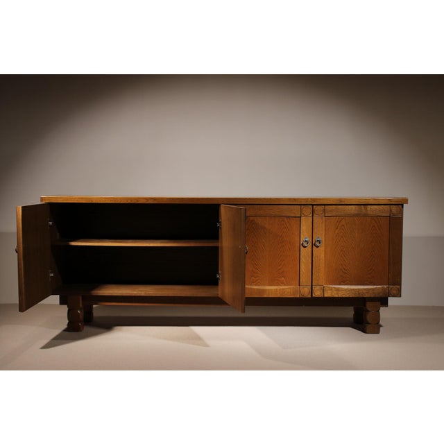 Brutalist Oak Sideboard, Belgium, 1970s For Sale - Image 9 of 18