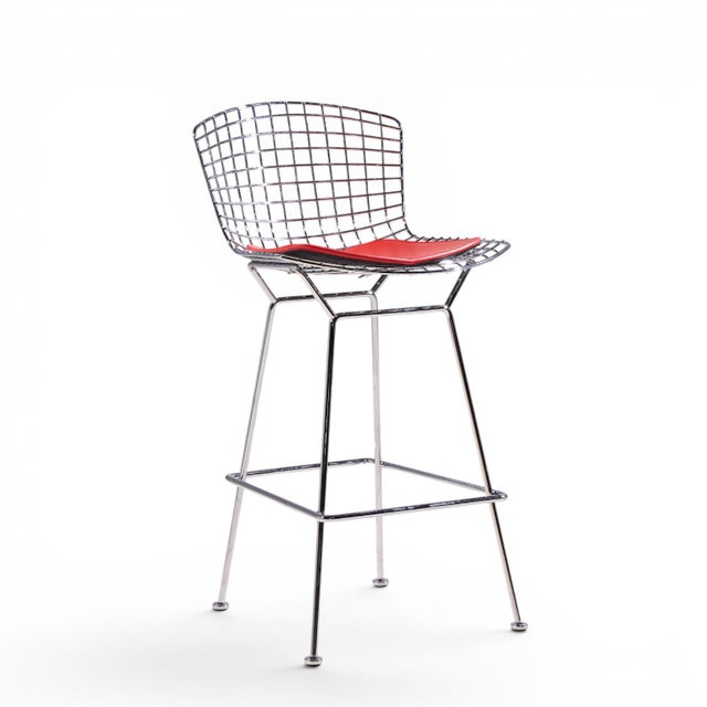 Knoll Harry Bertoia for Knoll Mid Century Chrome Bar Stools - Set of 6 For Sale - Image 4 of 15