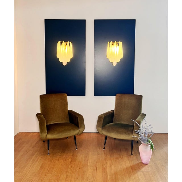 Vintage Opaline Glass Petals Drop Wall Sconces, 1990, Set of 2 For Sale - Image 15 of 18