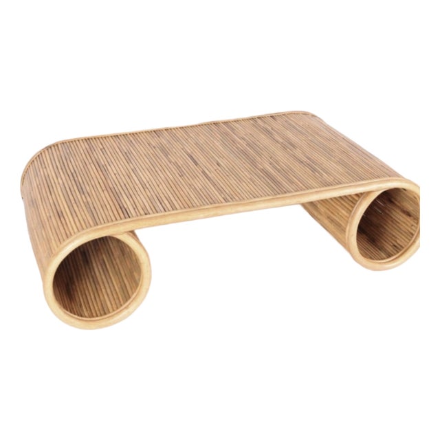 Large Coffee Table in Rattan For Sale