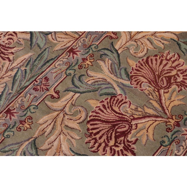 William Morris Pak-Persian Green/Brown Wool Rug - 10'3'' X 14'4'' For Sale - Image 4 of 8