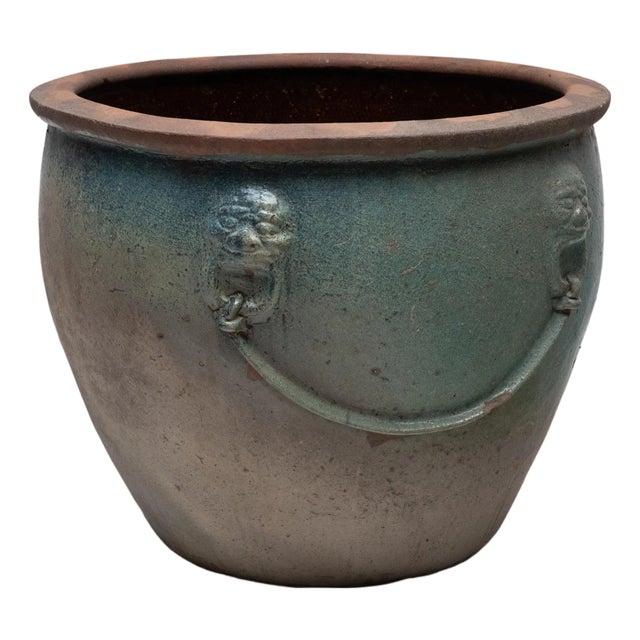 Chinese Monumental Glazed Protector Pot, C. 1900 For Sale
