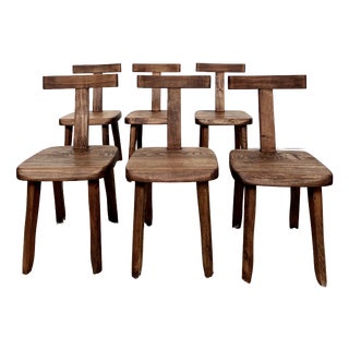 Vintage T Aranjou Chairs in Elm, 1960, Set of 6 For Sale