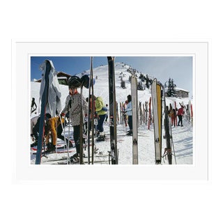 Skiers at Gstaad 1969 by Slim Aarons White Framed C-Print For Sale