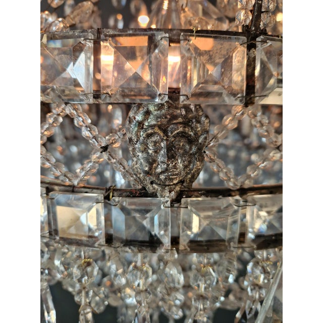 Antique Rococo Crystal Chandelier For Sale - Image 9 of 16