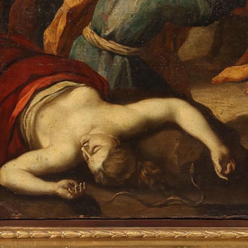 Moses and the Bronze Serpent, 1600s, Oil on Canvas, Framed For Sale - Image 7 of 14