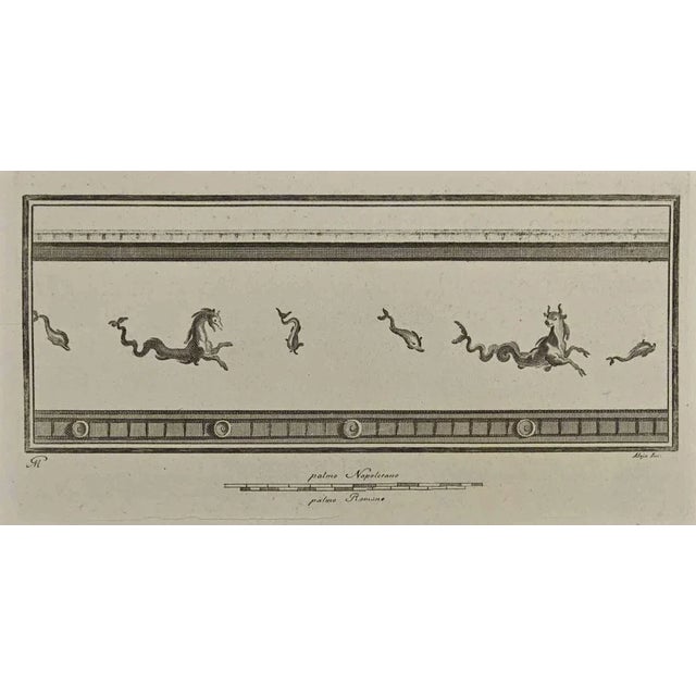 Ancient roman scene from the series "antiquities of herculaneum", is an original etching on paper realized by giuseppe...